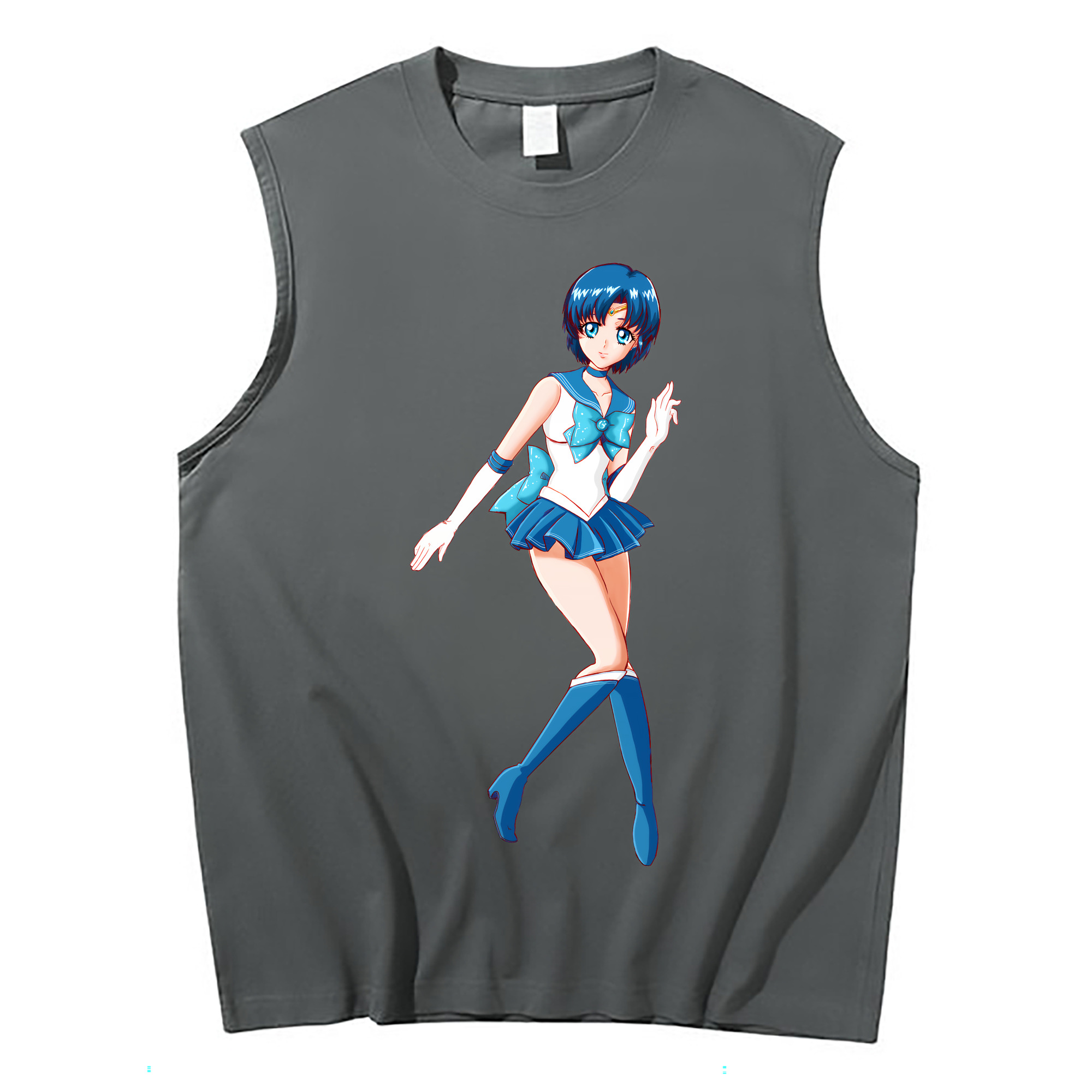 （画像用） 美少女戦士セーラームーン 水野 亜美 みずの あみ Sailor Moon Mizuno Ami コットン100％タンクトップ（フロントプリント）
